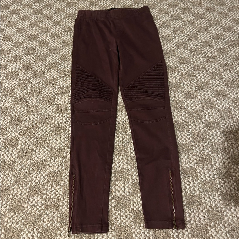 Maroon Legging with Leg Zipper